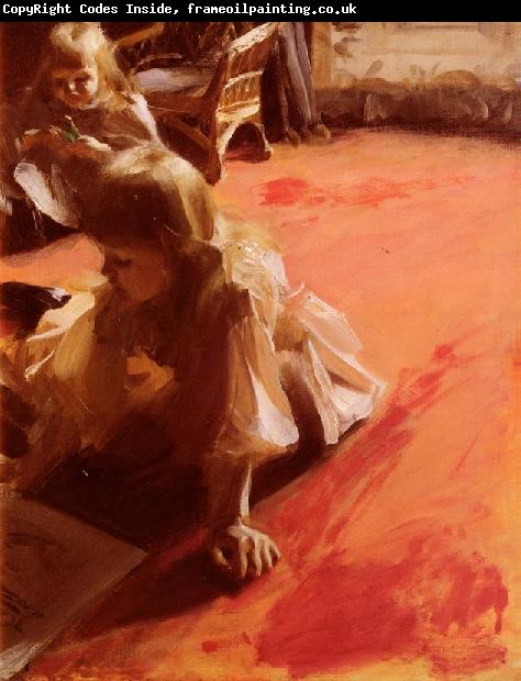 Anders Zorn A Portrait of the Daughters of Ramon Subercasseaux